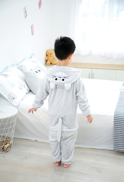 Autumn and winter Grey Cat one-piece Pajamas
