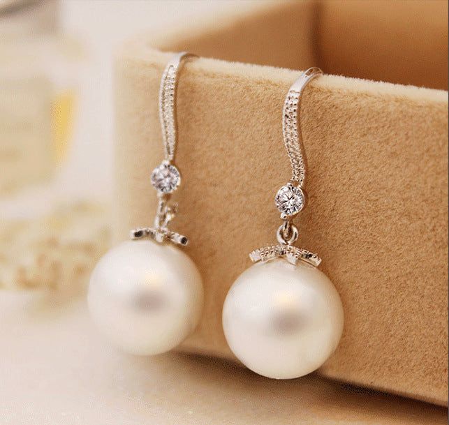 Korean net red imitation Pearl Earrings