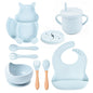 9-piece Children's Squirrel-shaped silicone Tableware Set