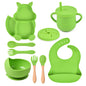 9-piece Children's Squirrel-shaped silicone Tableware Set