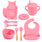 9-piece Children's Squirrel-shaped silicone Tableware Set