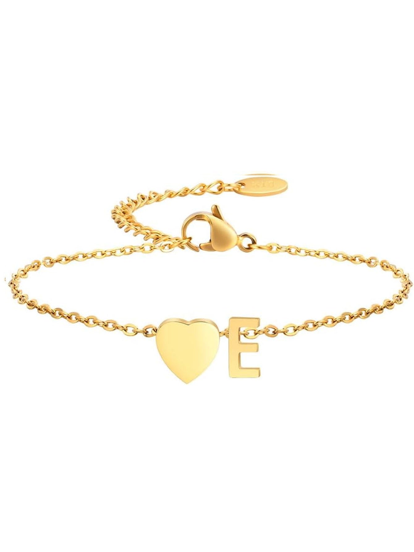 Stainless Steel Heart 26 Letter Bracelet