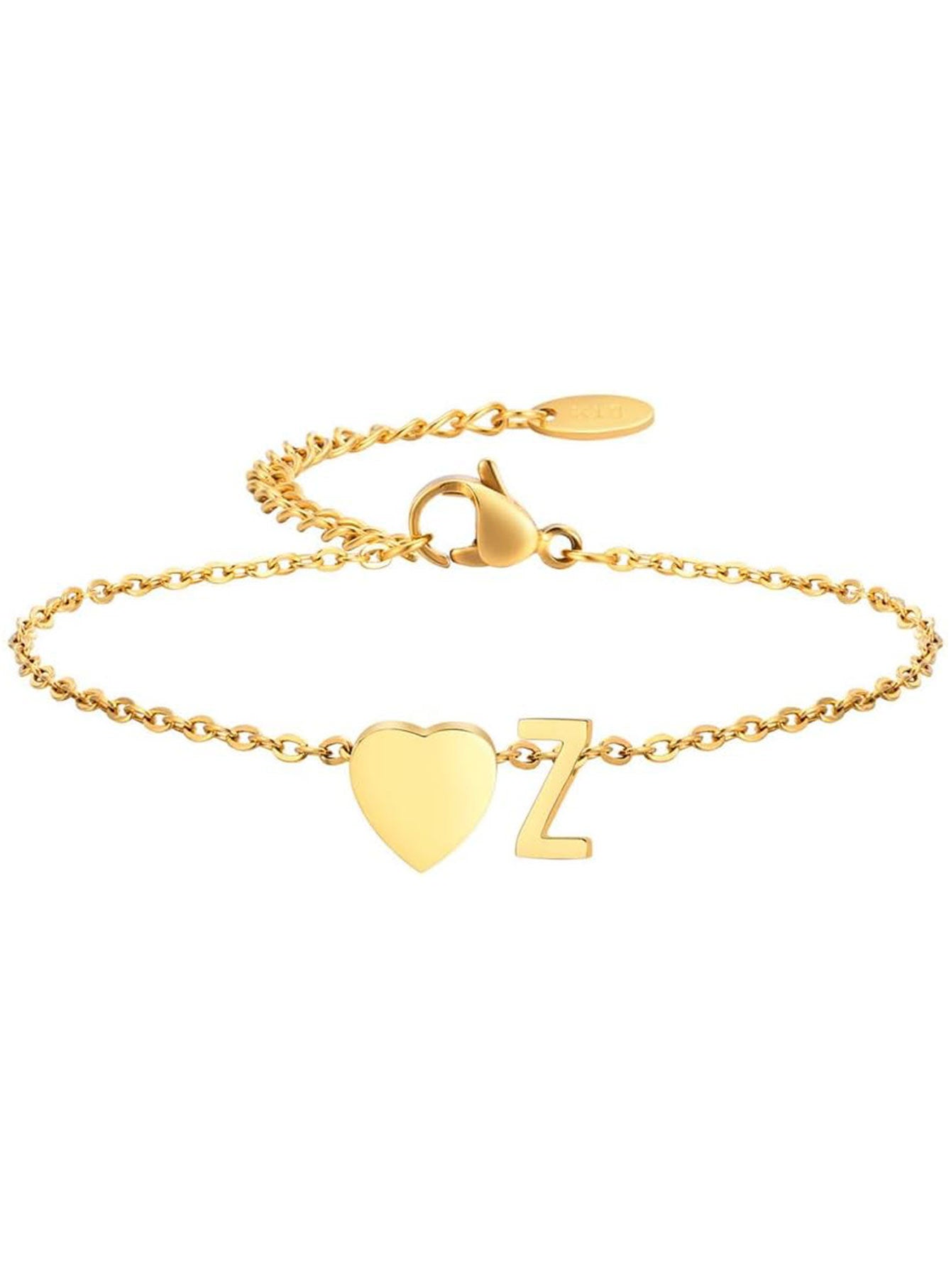 Stainless Steel Heart 26 Letter Bracelet