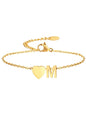 Stainless Steel Heart 26 Letter Bracelet