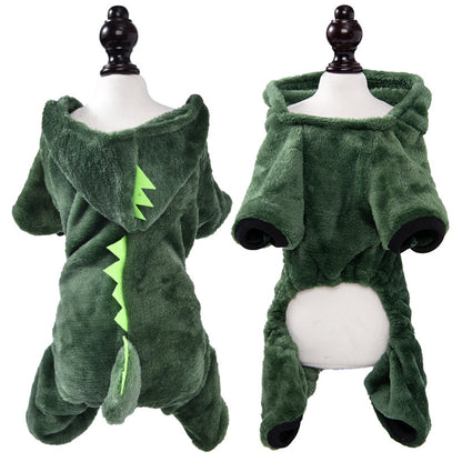 Autumn and winter dog clothes warm thick coral fleece puppy transformation clothes teddy corgi cat pet clothing wholesale