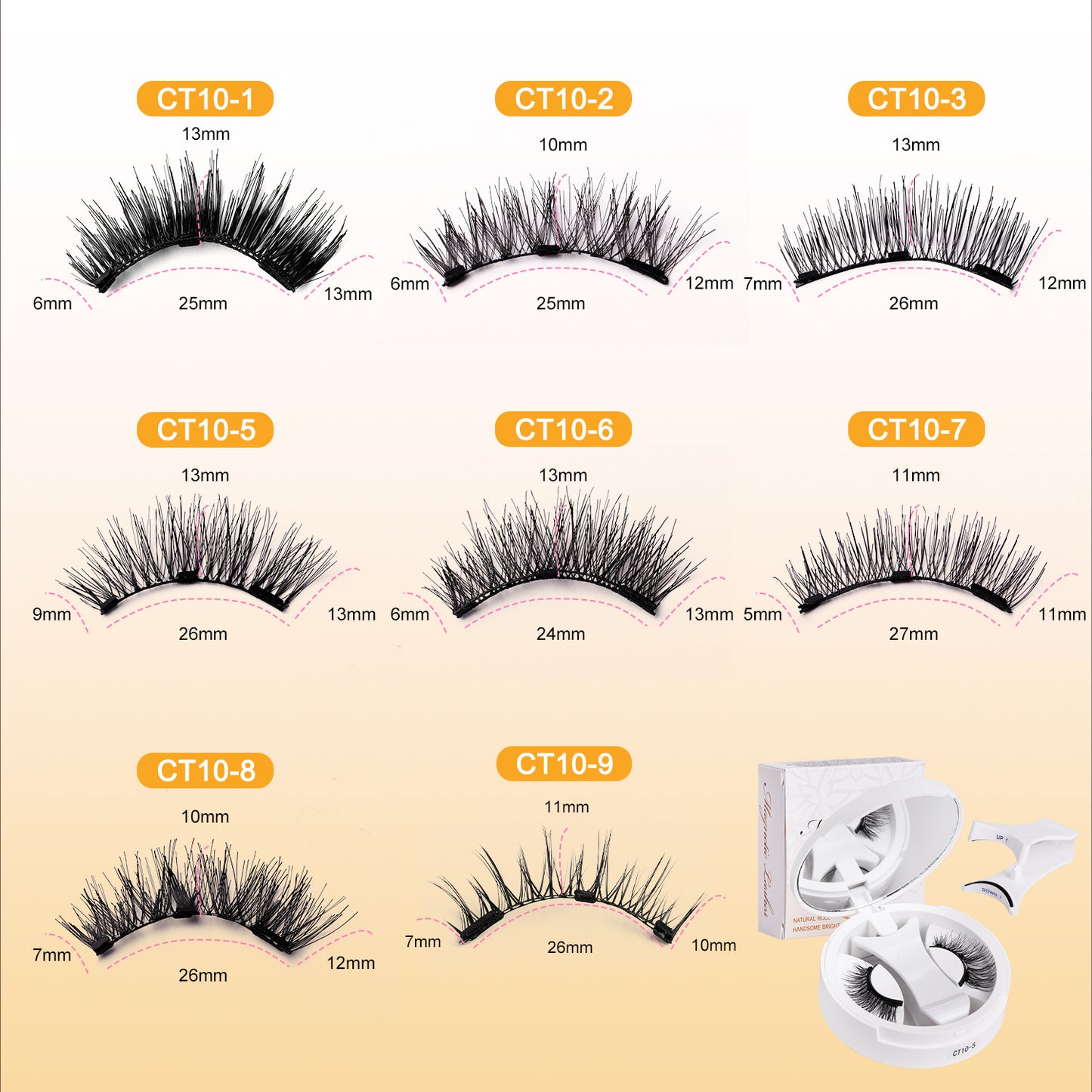 Eyelash box 3D Thick Magnetic Eyelashes one-piece Clip Set