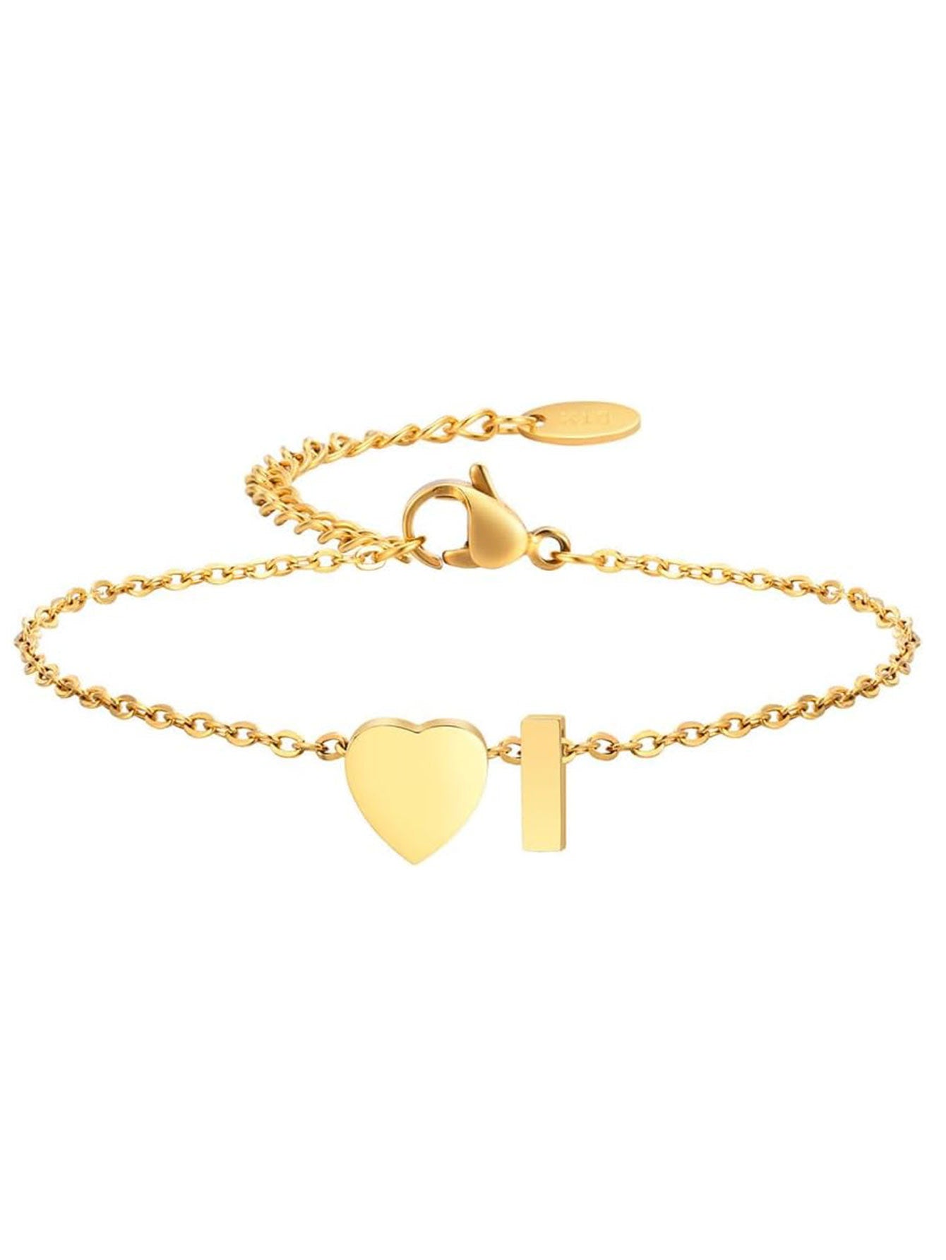 Stainless Steel Heart 26 Letter Bracelet