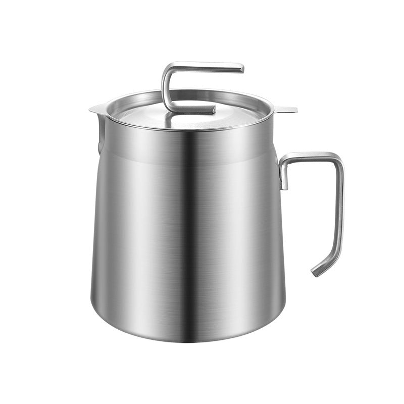 Household Kitchen 304 Stainless Steel Frying Pan Filter Pot on a white background