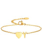 Stainless Steel Heart 26 Letter Bracelet