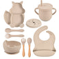 9-piece Children's Squirrel-shaped silicone Tableware Set