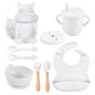 9-piece Children's Squirrel-shaped silicone Tableware Set