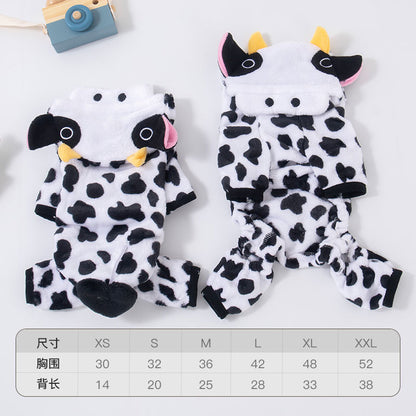 Autumn and winter dog clothes warm thick coral fleece puppy transformation clothes teddy corgi cat pet clothing wholesale