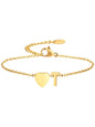 Stainless Steel Heart 26 Letter Bracelet