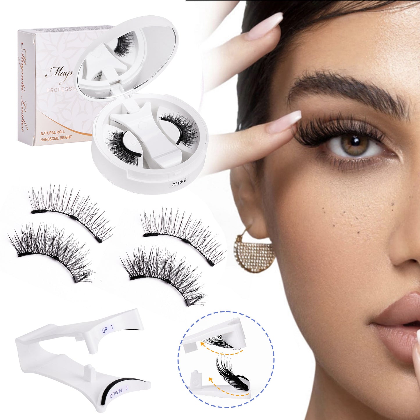Eyelash box 3D Thick Magnetic Eyelashes one-piece Clip Set