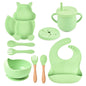 9-piece Children's Squirrel-shaped silicone Tableware Set