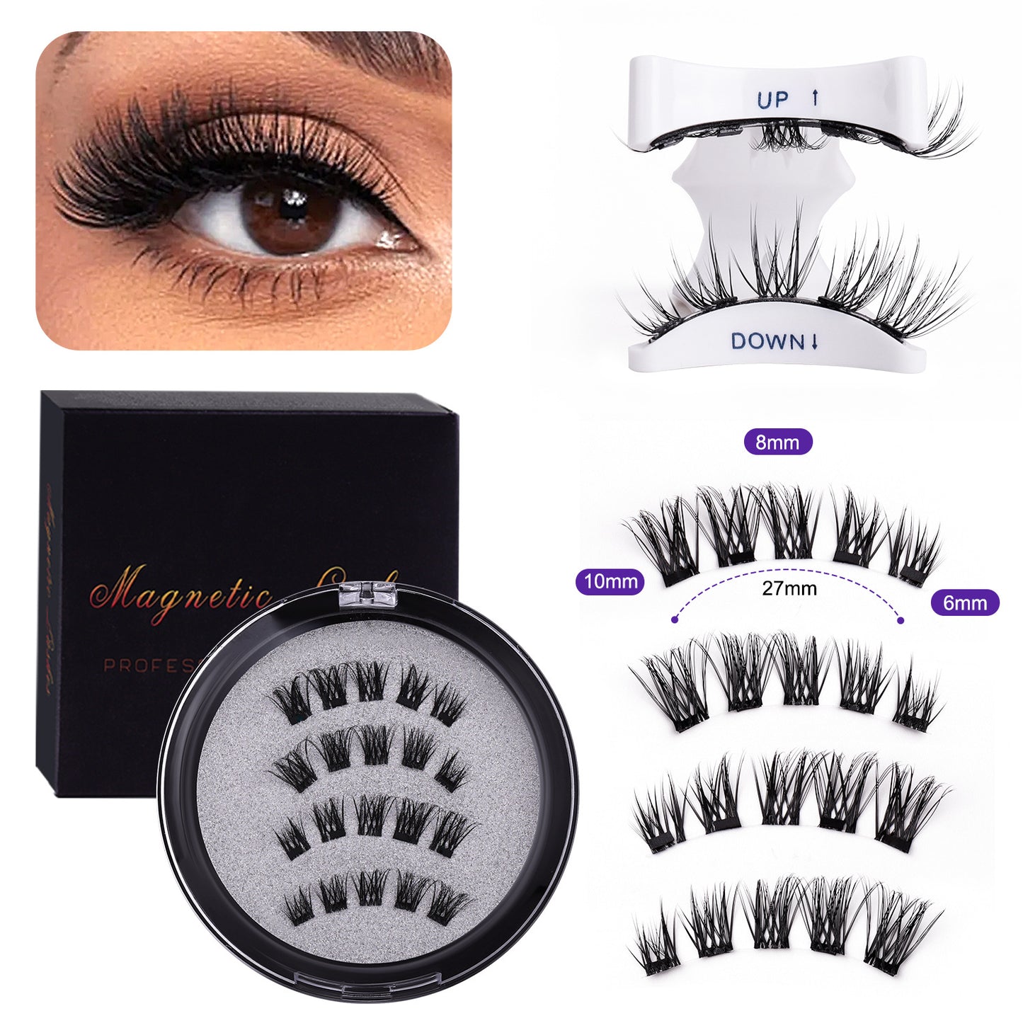 Eyelash box 3D Thick Magnetic Eyelashes one-piece Clip Set