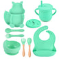 9-piece Children's Squirrel-shaped silicone Tableware Set