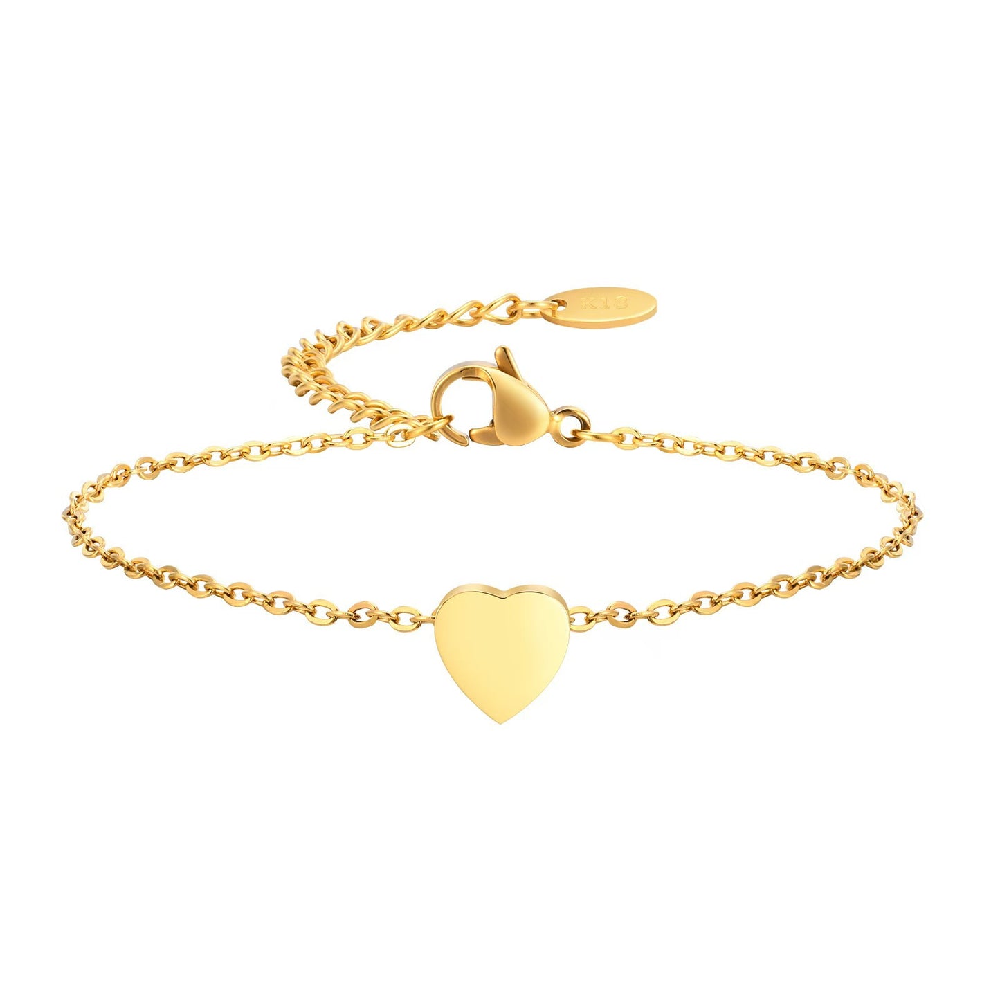 Stainless Steel Heart 26 Letter Bracelet