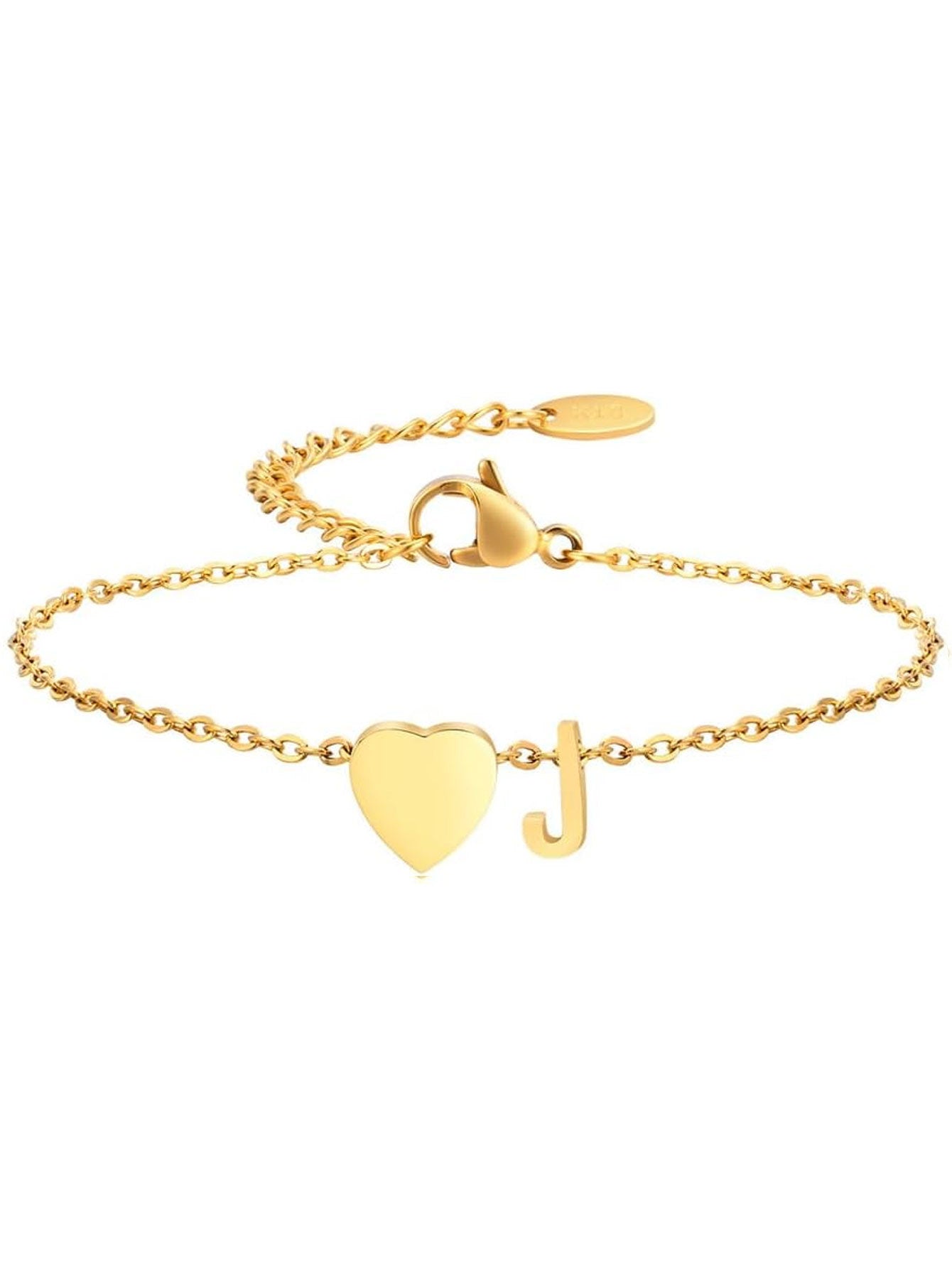 Stainless Steel Heart 26 Letter Bracelet