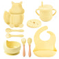 9-piece Children's Squirrel-shaped silicone Tableware Set