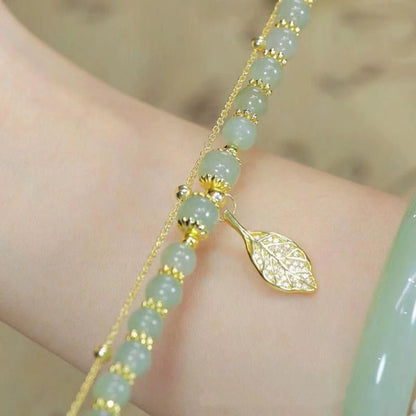 Gold Color Women's Hetian Jade Bracelet