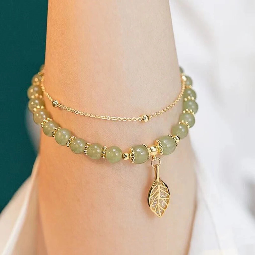 Gold Color Women's Hetian Jade Bracelet
