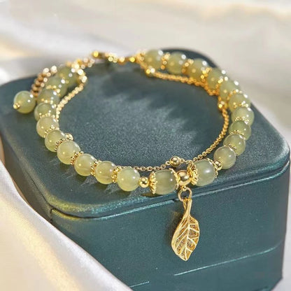Gold Color Women's Hetian Jade Bracelet