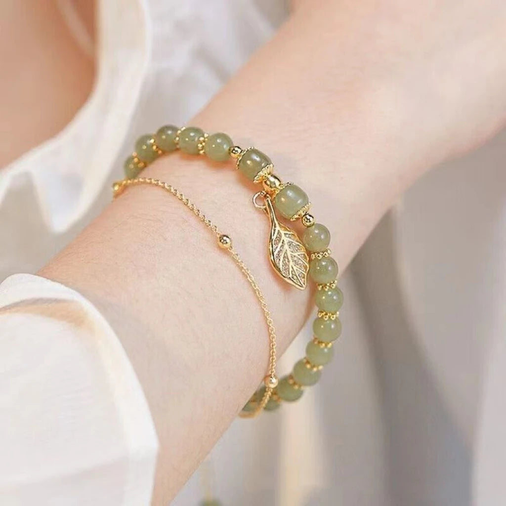 Gold Color Women's Hetian Jade Bracelet
