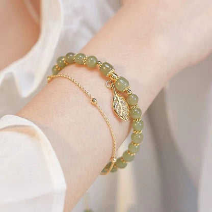 Gold Color Women's Hetian Jade Bracelet